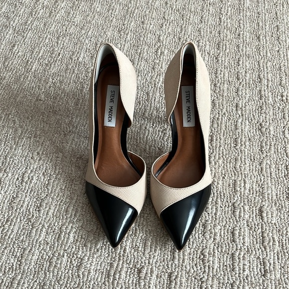 Steve Madden Paigely Nude Cap Toe D’Orsay Pointed Toe Pump size 8 - Picture 3 of 13